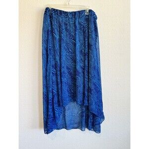 Ashley Stewart Women’s Blue Zebra Midi Skirt A Line Flowy Lined Size 18